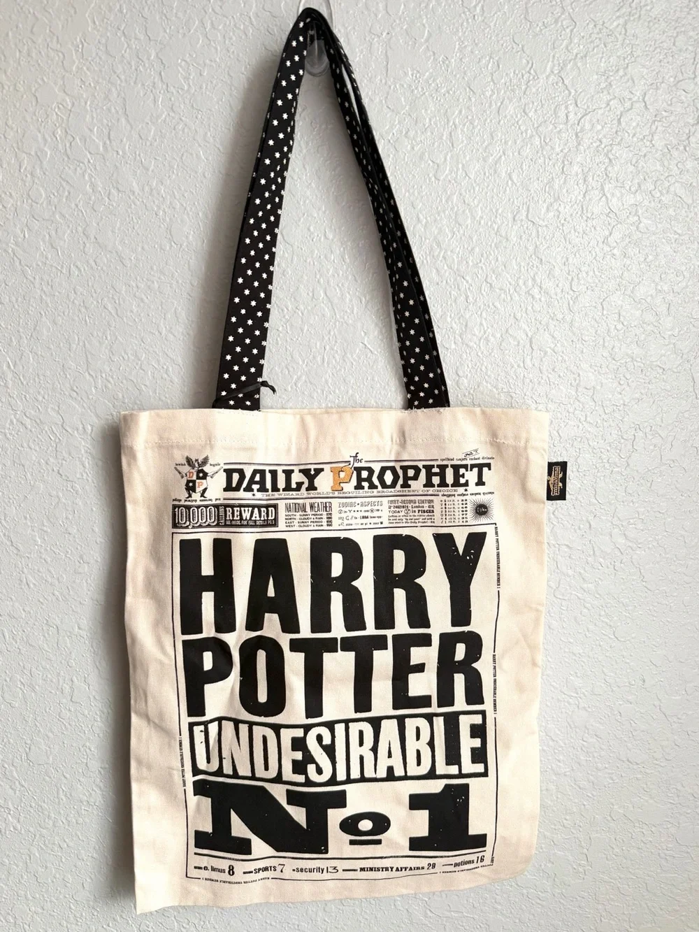 Harry Potter The Daily Prophet Undesirable N° 1 Tote Bag Cream Black Universal